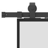 Sliding Door with Hardware Set Black 90x205 cm Tempered Glass 3375955