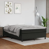 Box Spring Bed Frame Black Double Faux Leather 3121216