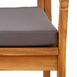 Garden Chair with Cushion 2 pcs Oil Natural Solid Acacia Wood 4106469