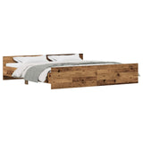 Bed Frame Old Wood 203 x 203 x 50 cm Engineered Wood 3329303