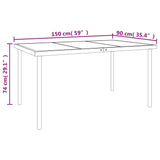 7 Piece Garden Dining Set Black Steel and Textilene 3200679