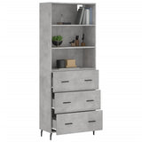Highboard Concrete Grey 69.5x34x180 cm Engineered Wood 3189401