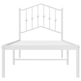 Metal Bed Frame without Mattress with Headboard White 90x190cm 373830