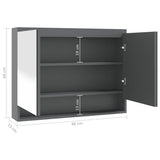 Bathroom Mirror Cabinet 80x15x60 cm MDF Shining Grey 331533