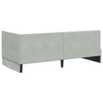 Corner Bed Frame with Headboard Light grey 90 x 190 cm Velvet 42016256