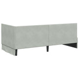 Corner Bed Frame with Headboard Light grey 90 x 190 cm Velvet 42016256