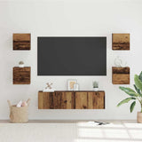 TV Cabinet Set Wall-mounted 6 pcs Old Wood Engineered Wood 3393141