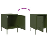 Bedside Cabinet Olive Green 36x39x50.5 cm Steel 842918