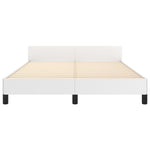 ZNTS Bed Frame without Mattress White 180x200cm Super King Faux Leather 349901