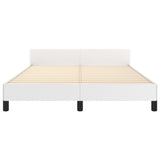 ZNTS Bed Frame without Mattress White 180x200cm Super King Faux Leather 349901