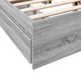 Bed Frame with Drawers without Mattress Grey Sonoma 135x190 cm Double 3280697