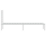 Metal Bed Frame without Mattress with Headboard White 100x190cm 352362