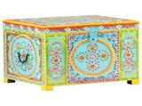 Hand Painted Storage Box 50x40x40 cm Solid Mango Wood 323540