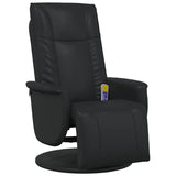 Massage Recliner Chair with Footrest Black Faux Leather 356517