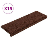 Stair Mats 15 pcs 65x21x4 cm Brown Rectangular Edge 134578