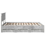 Bed Frame with Drawer Concrete Grey 140 x 200 cm Engineer Wood 3407987