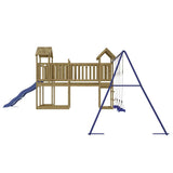 Outdoor Playset Pine and Blue Treated Pinewood, Polypropylene Large 3155851