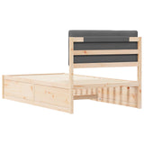 Bed Frame with Upholstered Headboard Dark Grey 100 x 200 cm 877790