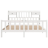 Bookcase Bed without Mattress White 180x200 cm Super King Solid Wood Pine 3321750