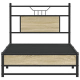 Bed Frame without Mattress Sonoma Oak 80x200 cm Engineered Wood 4106953