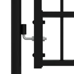 ZNTS Fence Gate with Spear Top Black 305x173 cm Powder-coated Steel 151096