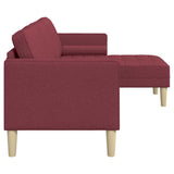 Sofa Set with Cushion Wine Red 173 x 131 x 67 cm Polyester 42001916