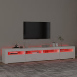 TV Cabinet with LED Lights White 240x35x40 cm 3152722