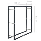 Firewood Rack Black 100x25x100 cm Steel 286288