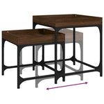 ZNTS Side Tables 2 pcs Brown Oak Engineered Wood 823286