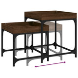 ZNTS Side Tables 2 pcs Brown Oak Engineered Wood 823286