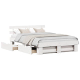 Bed Frame with Headboard White 160 x 200 cm Solid Pine Wood 3382269