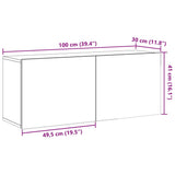 TV Cabinet Wall-mounted Old Wood 100x30x41 cm 857670