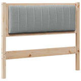Upholstered Headboard Light Grey 100 cm Solid Pine Wood 879079