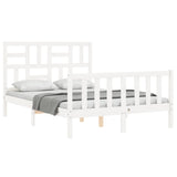 Bed Frame without Mattress White 140x200 cm Solid Wood Pine 3193077
