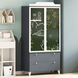 Wardrobe with Chalkboard Grey and White 90 x 45 x 180 cm 42003037