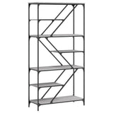 Bookshelf Grey Sonoma 91x36x176 cm Engineered Wood and Steel 835417