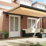 Retractable Awning Orange and white 500 x 300 cm Fabric, Metal 3331208