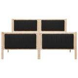 Bed frame Brown and black 160 x 200 cm Solid pine wood 3394310