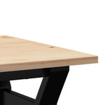 ZNTS Coffee Table Y-Frame 50x50x35 cm Solid Wood Pine and Steel 3282703