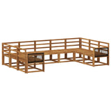 Outdoor Sofa Set 9 pcs Natural Solid Acacia Wood 3385530
