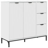 Sideboard High Gloss White 89.5 x 33 x 82 cm Engineered Wood 883458
