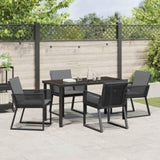 Garden Dining Set 5 pcs Black Powder-Coated Steel 3379319