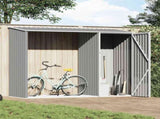 Garden Firewood Shed Grey 245x98x159 cm Galvanised Steel 46294