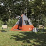 Tipi Tent with Roof Grey and Orange 383 x 338 x 217 cm Taffeta 42001168
