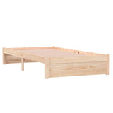 Bed Frame without Mattress White Solid Wood 100x200 cm 814940