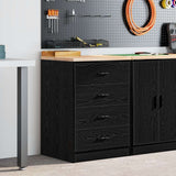 Garage Storage Cabinet Black 60x51x85 cm Solid Wood Pine 860599