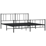 Metal Bed Frame without Mattress with Footboard Black 200x200cm 352505