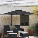 Garden Parasol Black 248.5 x 247.5 x 160 cm Polyester and Steel 42003257