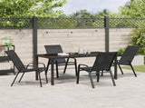 Garden Dining Set 5 pcs Black Powder-coated Steel 3379117