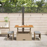 Garden Dining Set Beige Poly Rattan 42007909